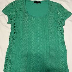 Nine  West Green blouse with lace